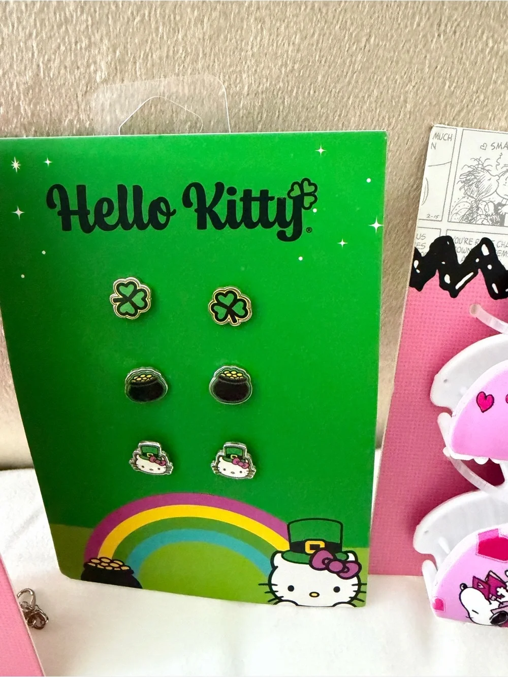 NWT Peanuts BFF Necklaces, Hello Kitty Earrings & Scrunchies and Charm Trio